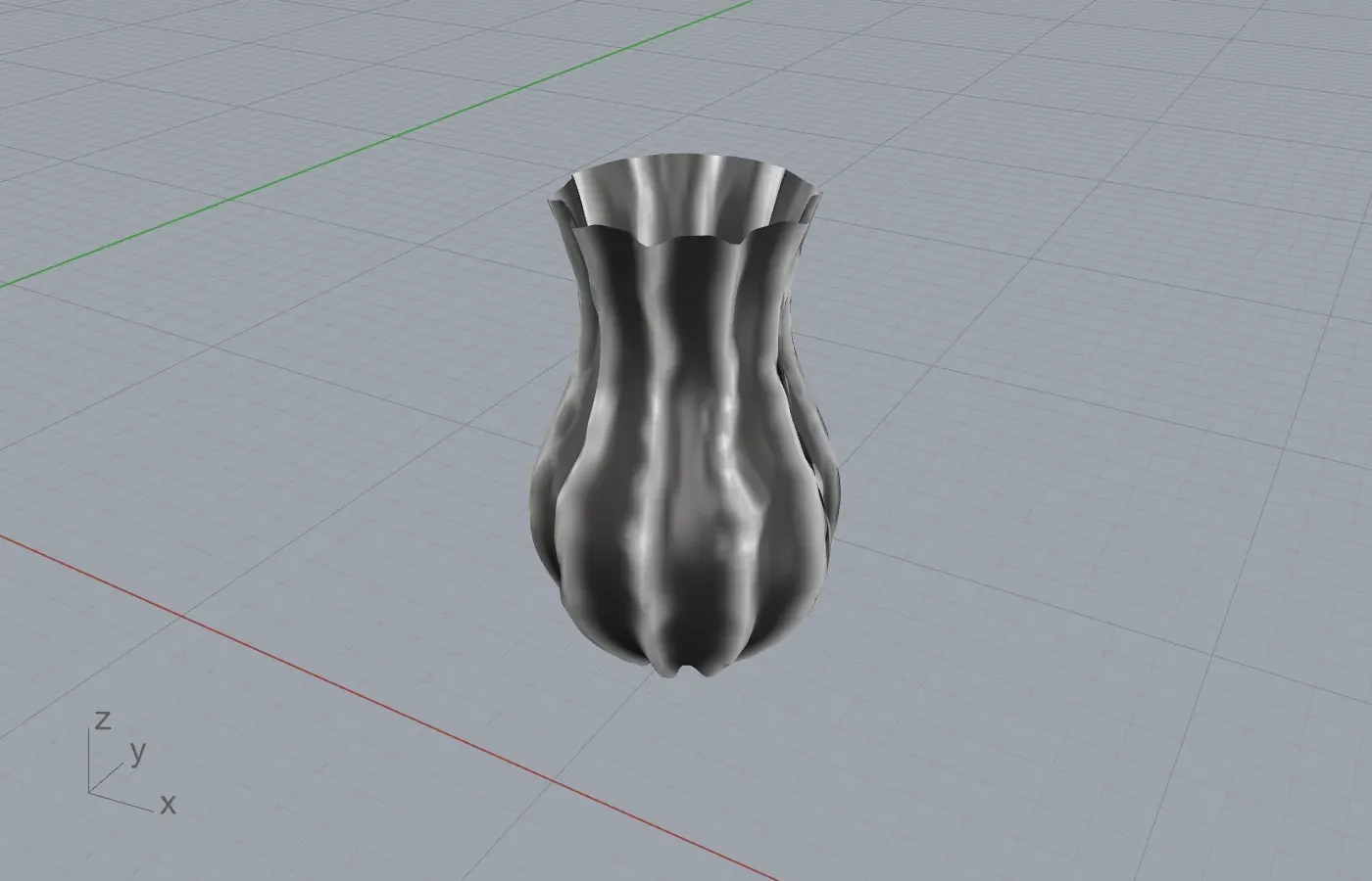 Vase à côtes en relief dans Rhino.