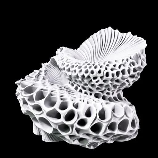 Modèle généré par UbMeshfy : sculpture organique ajourée.