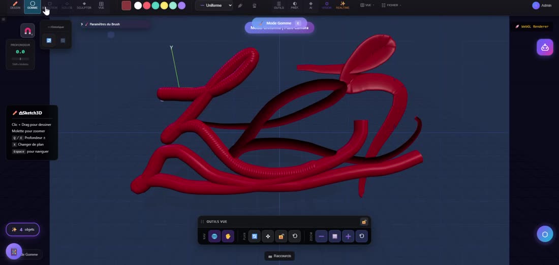 Calligraphie 3D dans UbDesigner