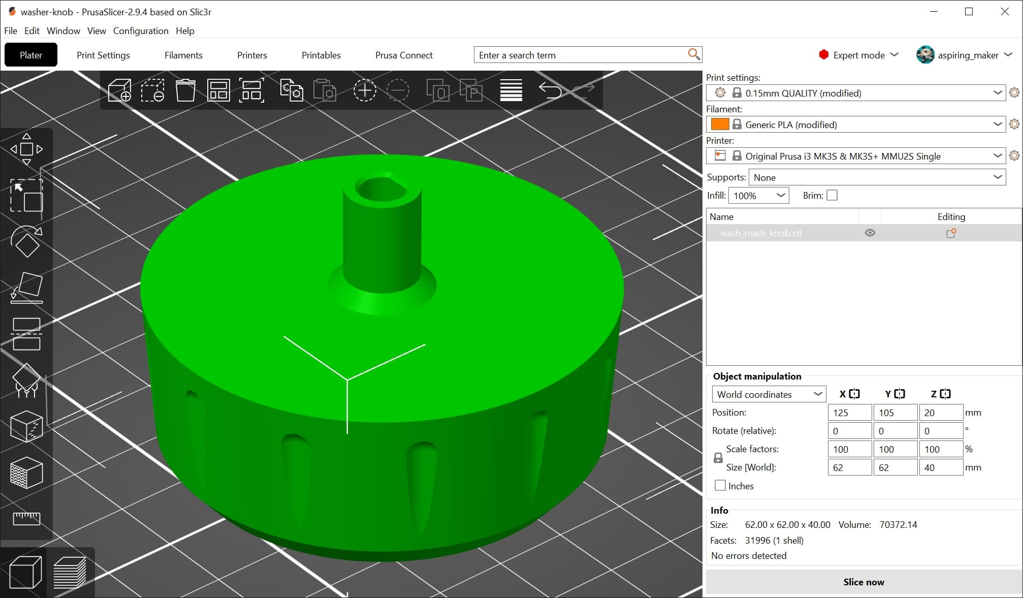 Washing Machine Knob — aspiring_maker (PRINTABLES)