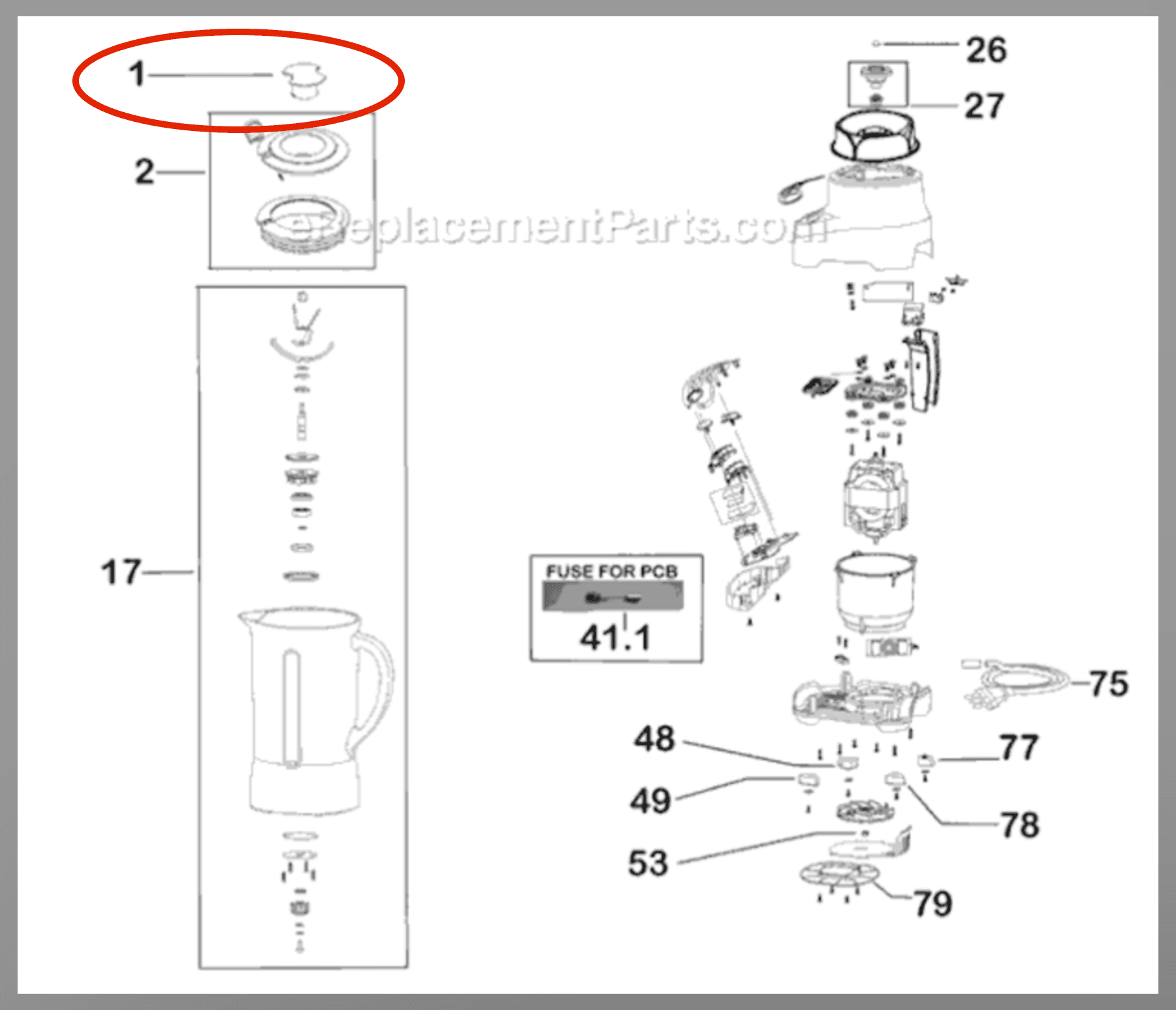Breville BBL605XL Hemisphere Control Blender Cap — Nat (PRINTABLES)