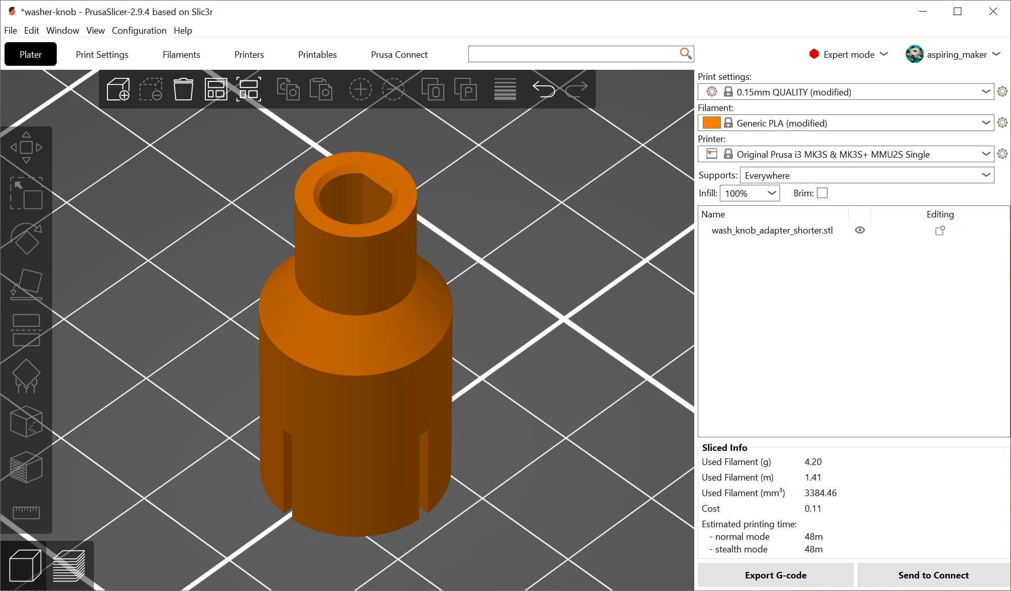 Washing Machine Knob Adapter — aspiring_maker (PRINTABLES)