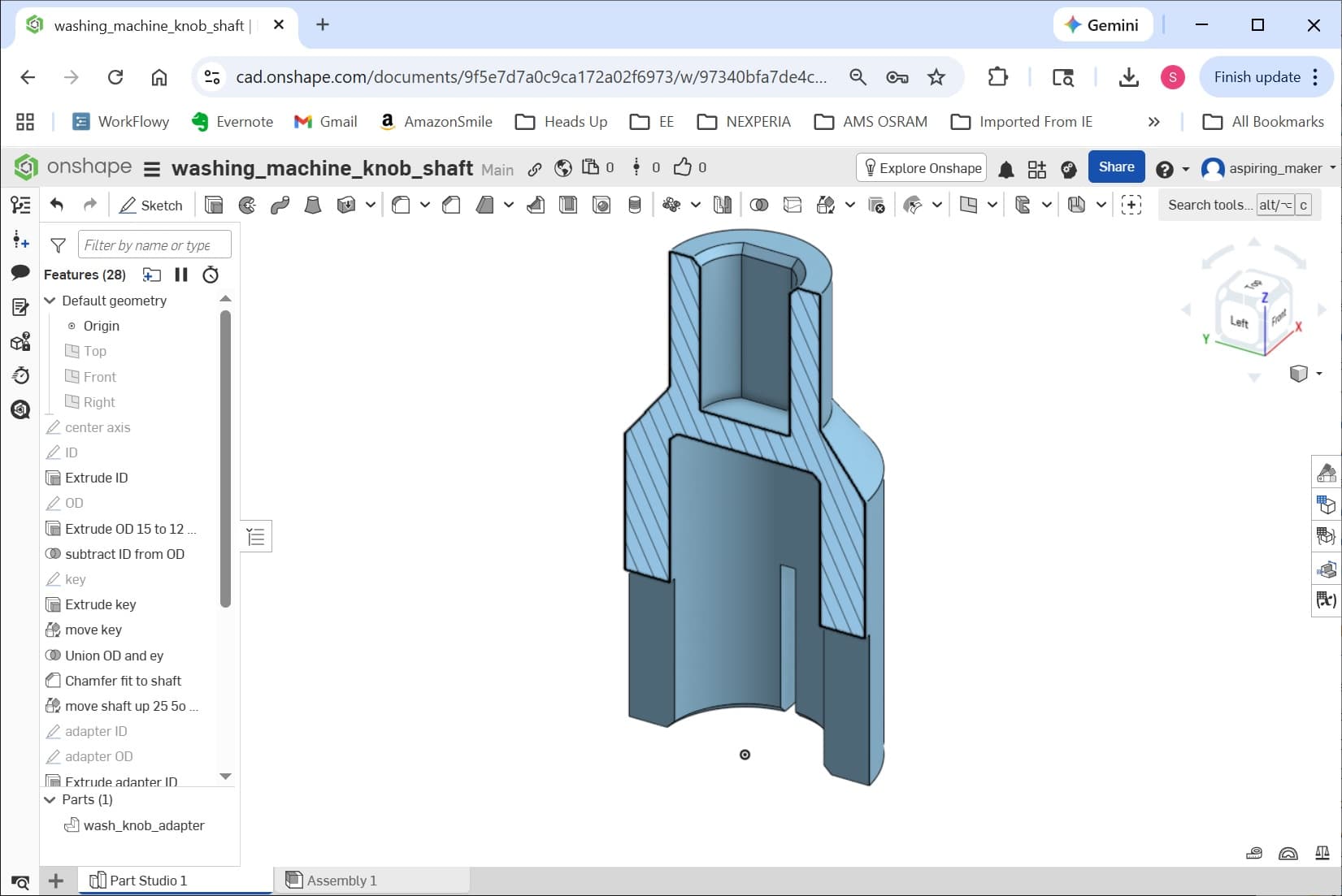 Washing Machine Knob Adapter — aspiring_maker (PRINTABLES)
